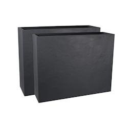 EDA Jardinière rectangulaire volcania apparence pierre 63l-lot de 2 - GRISANTHRACITE - gris 0733968141453