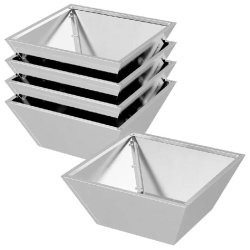 Helloshop26 - Lot de 5 cache-pots de jardin moderne trapézoïdal minimaliste extérieur 40 x 40 x 15 cm en métal argent 02_0052377 - inox 3000237383492
