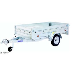 Remorque légère à caisse basculante - PTC 500 kg - ECIM - Modèle GB 495 avec châssis galvanisé et plancher bois