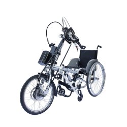 Vélo pour handicapé 20'' à 8 vitesses avec batterie LIPO démontable et verrouillable et équipements de série