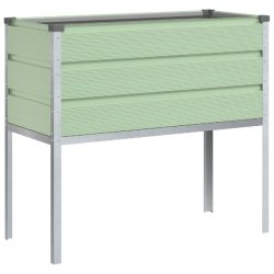 Helloshop26 - Jardinière surélevée moderne pour jardin 100 x 45 x 90 cm style industriel finition brillante en acier galvanisé vert 02_0059294 - v