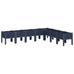 Helloshop26 - Jardinière surélevée design élégant terrasse jardin 200 x 160 x 42 cm en PP bleu gris - gris 3000234789129