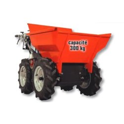 Mini dumper tout-terrain à chenilles - 2 ou 4 roues motrices - Volume benne 134L - Moteur Honda 5,5 ch - BMD 300