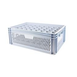 GILAC Caisse de transport pour verres 66 mm de diamètre - 40 verres - 4 formats - 42 L - Gris G622040 - gris 3573678700680