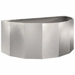 Helloshop26 - Jardinière demi-rond design moderne extérieur 90 x 45 x 35 cm facile à assembler en acier inoxydable argent 02_0052933 - inox 3000237