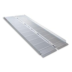 Viso - Rampe d'accès PMR en aluminium gris - pliable avec poignée - charge 272 kg - dimensions 183 x 71 x 5/7 cm