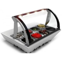 Vitrine réfrigérée pour toppings - éclairage LEDs - capacité 8 bacs GN 1/6 - Synergies