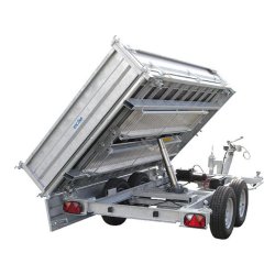 Remorque tri-benne basculante ECIM TBE 200 V - Angle de basculement arrière 40° - PTC 2000 kg