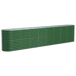 Helloshop26 - Lit surélevé de jardin ovale grand espace extérieur 332 x 40 x 68 cm en acier enduit de poudre vert 02_0046568 - vert acier 300023430