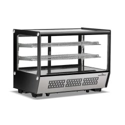 Vitrine réfrigérée positive de comptoir noire 160 Litres PREMIUM - GOLDINOX - inox 3701770829644