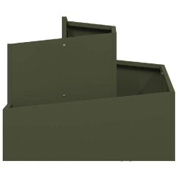 Helloshop26 - Cache-pot de jardin moderne extérieur 60 x 60 x 50 cm style industriel en acier vert olive - vert métal 3000237301809