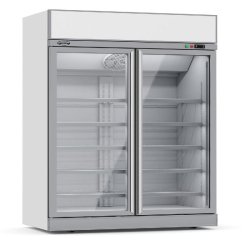 Réfrigérateur 2 portes en verre professionnel BLanc Combisteel - 7455.2400 - blanc 7455.2400