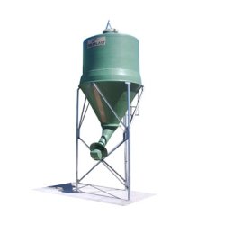 Silo de stockage en polyester - goulotte déportée pour aliments, farines, miettes, grains et granules