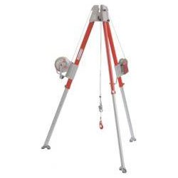 TRIPODES DE LEVAGE ALUMINIUM CAPACITE 500 KG AVEC TREUIL AUTOBLOQUANT ET CABLE DE 30 M (CATEC)