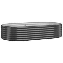 Helloshop26 - Jardinière bac lit surélevé plantes fleurs terrasse jardin de jardin acier enduit de poudre anthracite 02_0039482 02_0039482 - acier