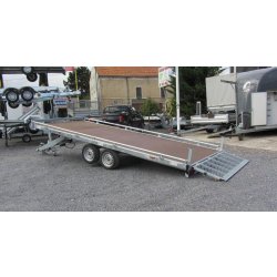 Remorque plateau basculant Lider 32660 - 2 essieux, roues dessous, PTC 3500 kg