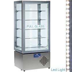 Vitrine réfrigérée full vitrée - 5 niveaux ventilée - Volume 490L - Classe climatique 4 - Design minimaliste Made in Italy