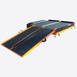Plateforme équerre pliable pour rampe d'accès PMR - Fibre de verre renforcée - 1 ou 2 marches
