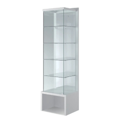 Vitrine d'exposition en verre 60/VSVA - 64x46x218 cm - Avec rangement et présentoir mural - Vitrine Avenue