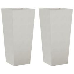 Helloshop26 - Jardinière bac lit surélevé plantes fleurs jardin terrasses lot de 2 35 x 35 x 75 cm acier inoxydable gris clair 02_0038944 - gris in