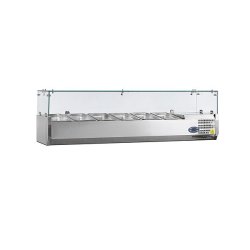 Vitrine réfrigérée à ingredients gn1/4 avec protection de verre - b... - VK33-140