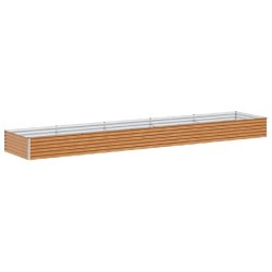Helloshop26 - Jardinière surélevée 485 x 100 x 36 cm drainage optimal style industriel extérieur en acier galvanisé marron clair 02_0059049 - mar