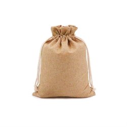 Sachet lien de fermeture coulissant jute naturel 12,5x11cm - par 48
