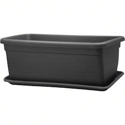 Sicignano Jardinière réglable en forme d'hirondelle blanche (CM.50x20x18,5h) pour balustrade - gris plastique 8050054387635