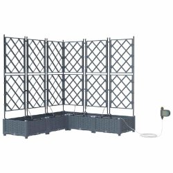 Helloshop26 - Lot de 5 cache-pots jardin moderne minimaliste extérieur 120 x 120 x 126 cm en acier gris clair 02_0058599 - gris acier 3000240678684