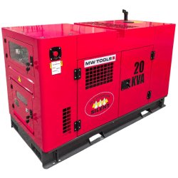 Groupe électrogène diesel 22 kVA 3x400V - 230V - Refroidi par eau - Avec régulateur AVR - Connecteur pour ATS MW Tools DG200E