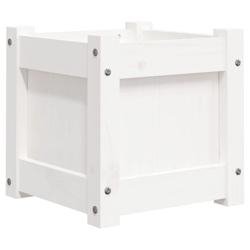 Helloshop26 - Jardinière bac lit surélevé plantes fleurs terrasse jardin 31 x 31 x 31 cm bois de pin massif blanc 02_0037499 02_0037499 - blanc Boi