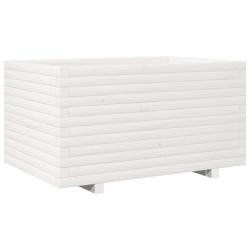 Helloshop26 - Jardinière bac lit surélevé plantes fleurs terrasse jardin 90 x 60 x 49,5 cm bois de pin massif blanc 02_0038028 - blanc Bois massif