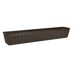 EMSA 959102400 Balcone - Jardinière marron 100 cm imitation bois, plastique robuste et résistant aux intempéries