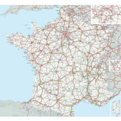 Carte france grands itineraires michelin (avec ou sans légende)