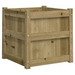 Helloshop26 - Jardinière bac lit surélevé plantes fleurs terrasse jardin 50 x 50 x 50 cm bois de pin imprégné marron 02_0037664 - marron Bois mas