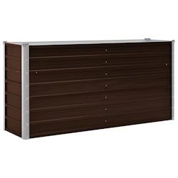 Helloshop26 - Jardinière lit surélevé plantes fleurs jardin 160 x 40 x 77 cm acier galvanisé marron 02_0001217 - marron métal 3000075861534