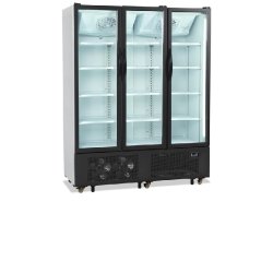 Vitrine réfrigérée FS - 2 ou 3 portes - Finition blanc ou noir - Cadre aluminium noir - Référence FS1600H