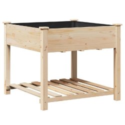 Helloshop26 - Cache-pot de jardin avec étagère pratique 90 x 90 x 76,5 cm en sapin massif beige 02_0058850 - beige Bois massif 3000240812552
