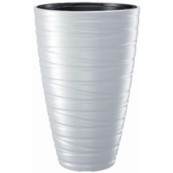 Prosperplast - Jardinière haute avec réservoir 43 L Maze en plastique, coloris Blanc, 37,5x37,5x57,9 cm - blanc plastique ZA1510