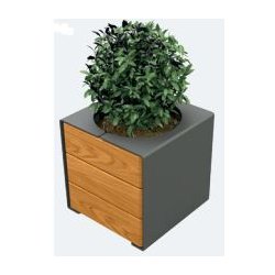 Bac à palmier Kub - acier ou bois - pour espaces intérieurs ou extérieurs - plusieurs finitions disponibles