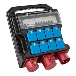 Coffret de chantier électrique - 8 x Schuko 230 V + 1 x 400 V - HEATCOM - 3160060