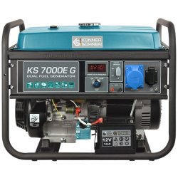 Groupe électrogène monophasé à essence/gaz 5,5 kW AVR+DE - KÖNNER & SÖHNEN - 7000E G
