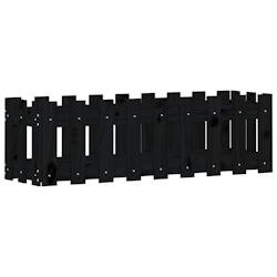 Helloshop26 - Jardinière bac lit surélevé plantes fleurs terrasse jardin de jardin design de clôture 100 x 30 x 30cm pin massif noir 02_0039787 -