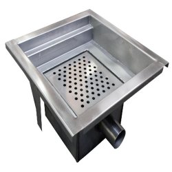 L2G Caniveau Inox Grille A Dechets Amovible, Siphon, 20 x 400 x 400mm - 3616350025043