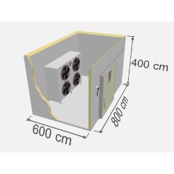 Chambre de congélation industrielle - TD SR-192 - 192 m3 - Capacité 16 000 kg - Panneaux polyuréthane