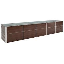 Helloshop26 - Jardinière bac lit surélevé plantes fleurs terrasse jardin de jardin acier galvanisé 400 x 80 x 77 cm marron 02_0039762 - marron aci