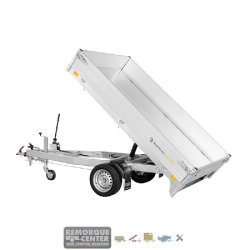 Remorque Benne SARIS - 256x150 cm - PTAC : 1500 kg - 1 Essieu - Freinée - Référence K1 256 150 1500 1