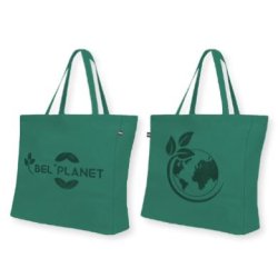 Sac cabas brodé - 100% recyclé - 34x42x8 cm - Résistance 15 kg