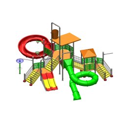 Structure de jeux aquatiques - ARWAPS5A - 17x13 m - Hauteur 9 m - Toboggans 2,4 m
