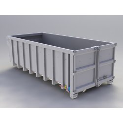 Benne à déchets renforcée - fond ép. 5 mm, flancs ép. 4 mm, porte AR double vantaux
